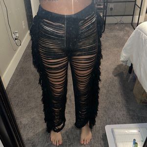 Black tassel festival pants